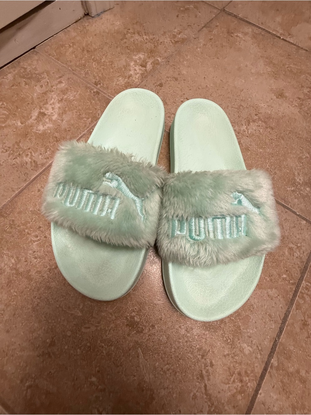 Fenty puma fur slides
